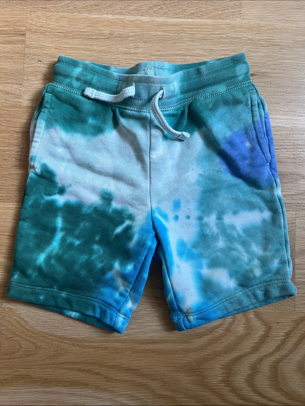 Gap Kids Tie-Dye Cotton Lounge Shorts - Blue/Green